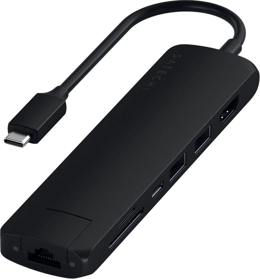 Адаптер Satechi Aluminum Type-C Slim Multi-Port with Ethernet Adapter Black